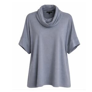 Banana Republic Cowl Neck Short Sleeve Top in Size M/L Blue Gray